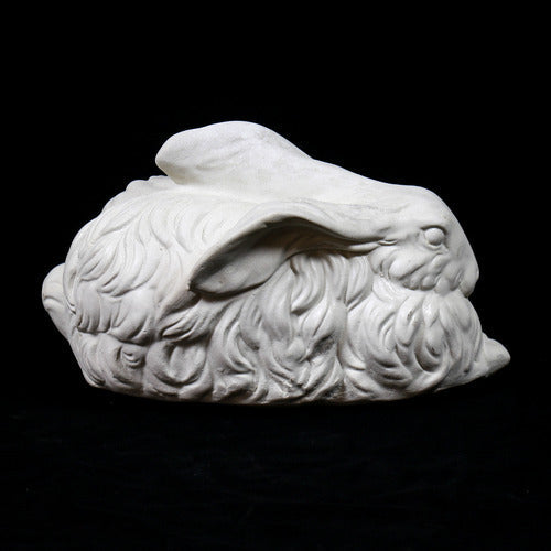Winter Rabbit Garden Statue (8 - Inch) Side View