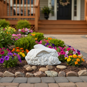 Winter Rabbit Garden Statue (8 - Inch) Side Angle