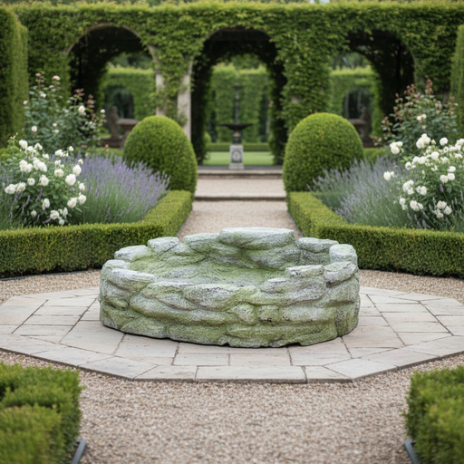 Stone Pool Garden Fountain (47 - Inch) Side Angle