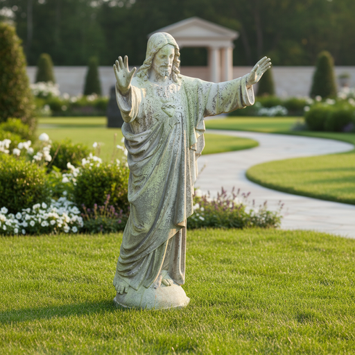 Jesus Sacred Heart Blessing Statue (60 - Inch) Side Angle