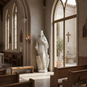 Madonna of the Prairie Religious Mary Statue (62 - Inch) Side Angle