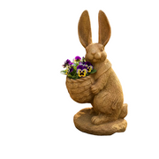 Rabbit with Basket Garden Statue (14.5 - Inch)