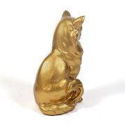 Regal cat figurine with classical old world European style, featuring ornate detailing and a poised, elegant posture. Side View
