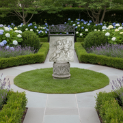 Innocent Baby Cherubs Plaque Outdoor Statue (33 - Inch) Side Angle