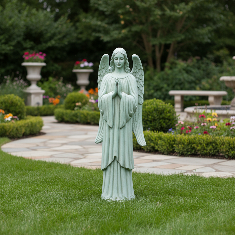 Angel Of Prayer Outdoor Statue (61 - Inch) Side View