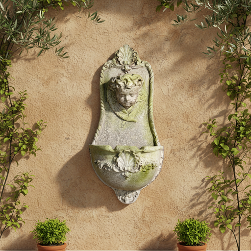 Angel Garden Wall Fountain (27 - Inch) Side Angle