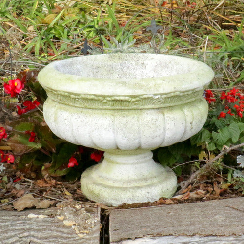 Windy Sand Fluted Urn 12  H Outdoor/Indoor Statue