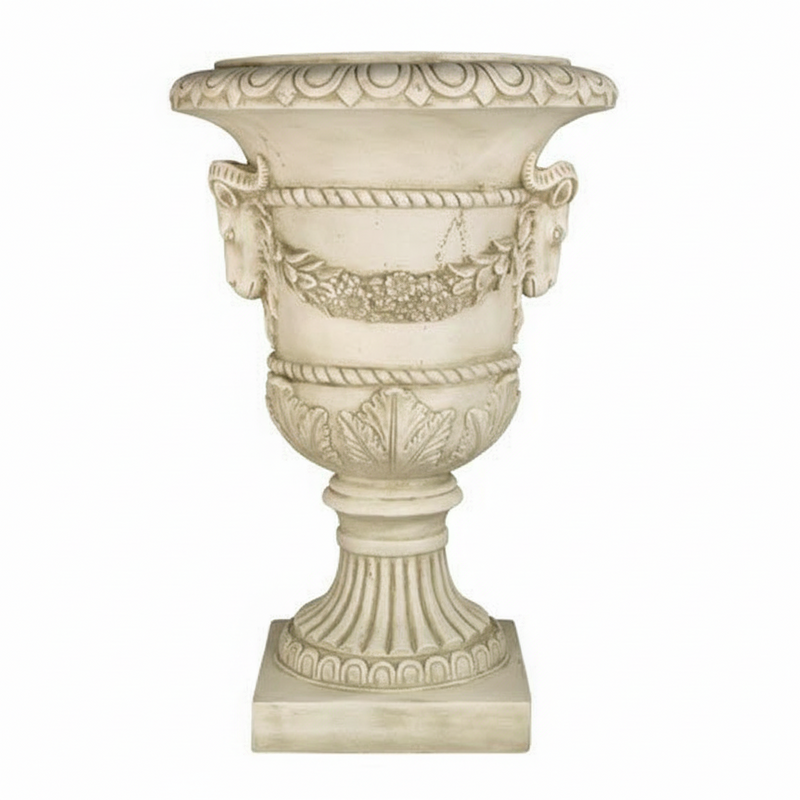 Ram And Garland Urn 31 Outdoor/Indoor Statue