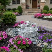 Kittens at Play Garden Statue (8 - Inch) Side Angle