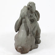 Hugging Bunnies Garden Statue (10.82 - Inch) Side View