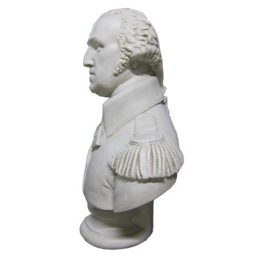 Classical bust of a distinguished man in military attire with ornate epaulettes, inspired by old world European sculpture. Other Angle