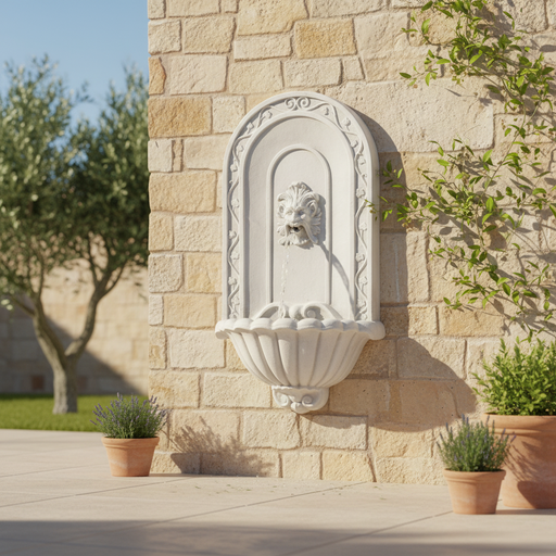 Lifesize Greenman Lion Head Fount Wall Fountain (40 - Inch) Side Angle