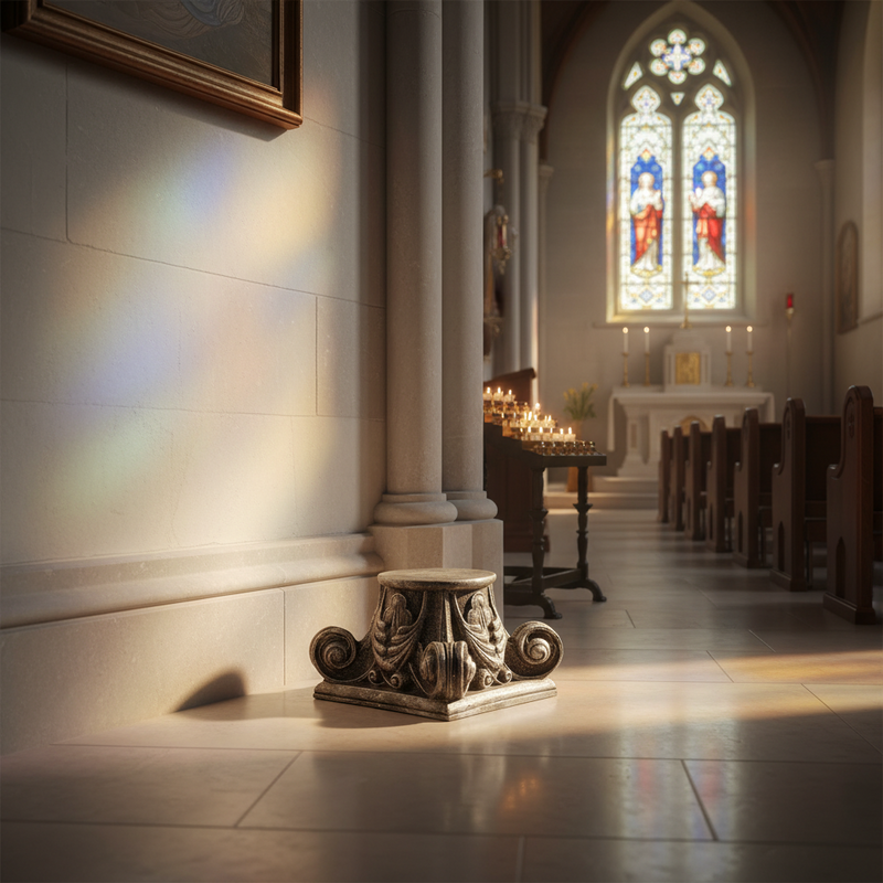 Gothic Candleholder Cap Religious Statue (4-Inch)