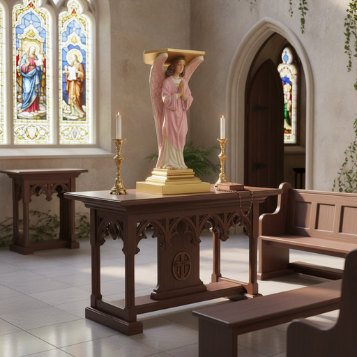 Pair Of Classical Angel Pedestals Outdoor Statue (38 - Inch) Side Angle