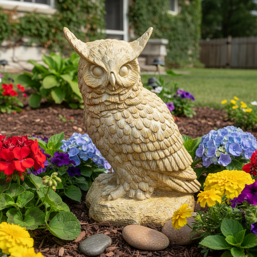 Hoot Owl Statue (Xx - Inch) Side Angle