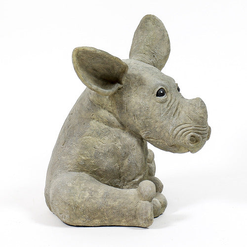 Chloe Rhino Garden Statue (12 - Inch) Side View