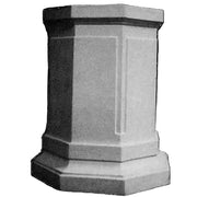 Classical pedestal with octagonal base and paneled sides, featuring clean lines and old world European architectural style.