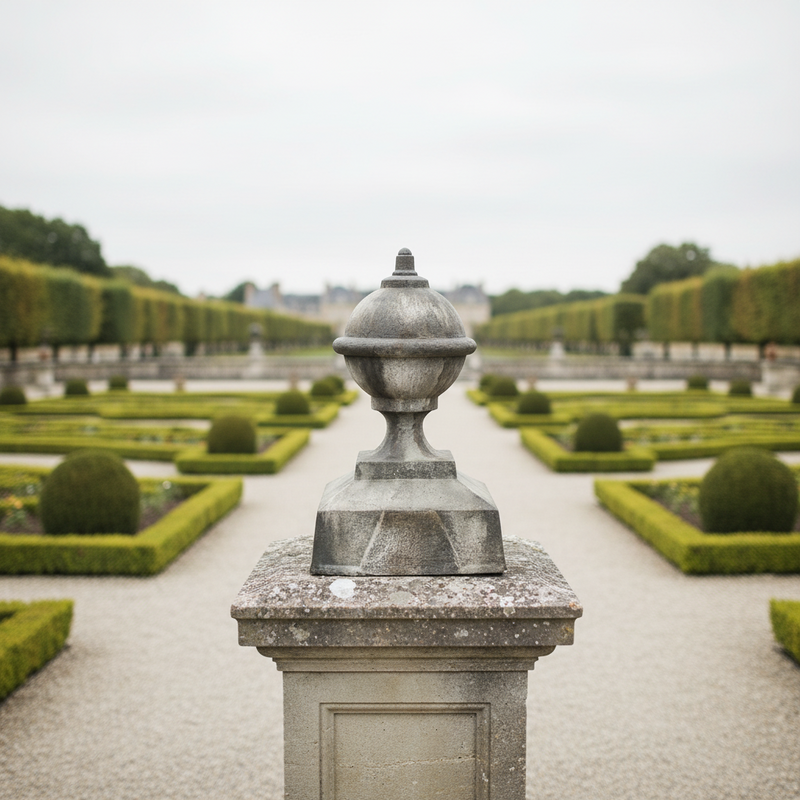 Zinc Finial Outdoor Statue (30 - Inch) Side Angle