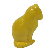 Cat figurine with smooth, minimalist lines and a stylized, classical form inspired by old world European sculpture. Side View