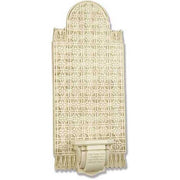 Ornate old world European wall plaque with classical lattice pattern, arched top, and decorative Baroque-style detailing.