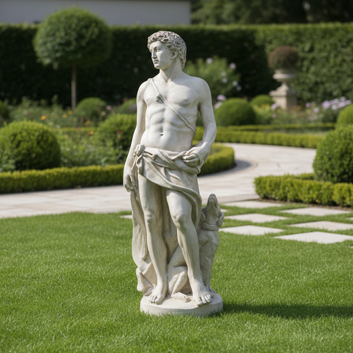 Apollo Of Hunt With Dog Statue (108 - Inch) Side Angle