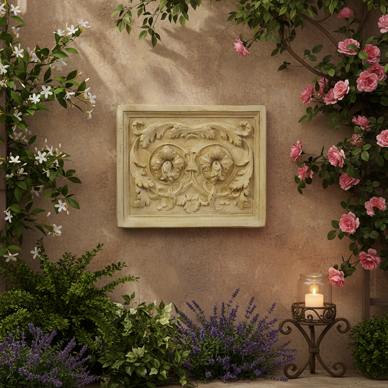 Floral Example Plaque (24.0 - Inch) Side Angle