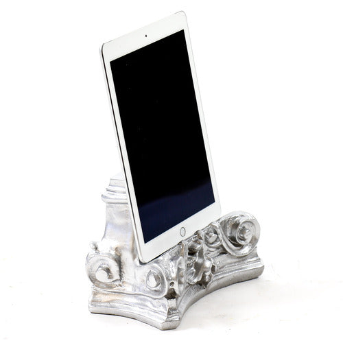 Ornate Baroque pedestal base with intricate scrollwork and classical old world European floral detailing. Other Angle