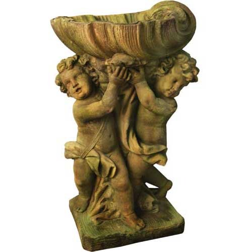 Twin Cherubs with Shell  36 Outdoor/Indoor Statue