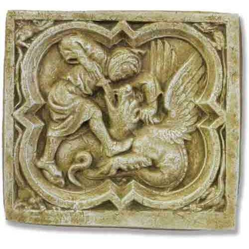 Saint George Quatrefoil Plaque Outdoor/Indoor Statue