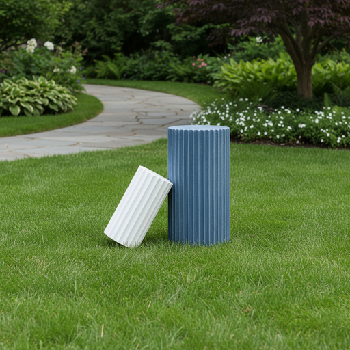 Fluted Shaft Outdoor Statue (6 - Inch) Side Angle