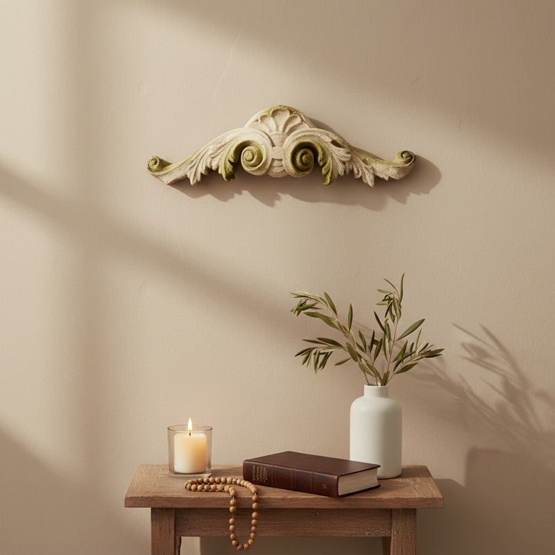 Woodscroll Accent Outdoor Statue (6 - Inch) Side View