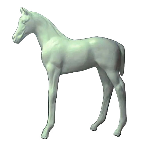 Foal statue with classical European style, featuring smooth lines and realistic proportions in a poised, elegant stance.