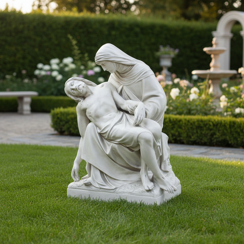 Pieta By Daprato Statue Bfrlc (42 - Inch) Side Angle