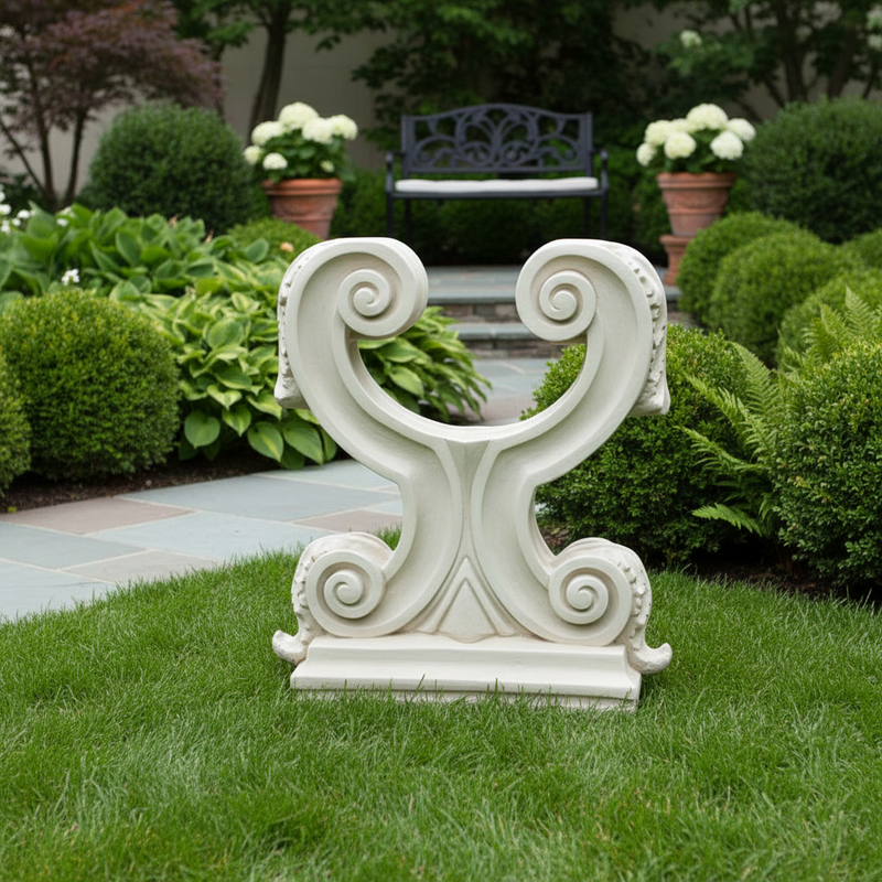 Acanthus Double Leaf Outdoor Statue (29 - Inch) Side Angle