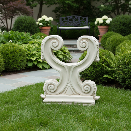 Acanthus Double Leaf Outdoor Statue (29 - Inch) Side Angle