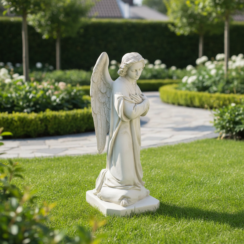 Sympathy Winged Angel Outdoor Statue (39 - Inch) Side View