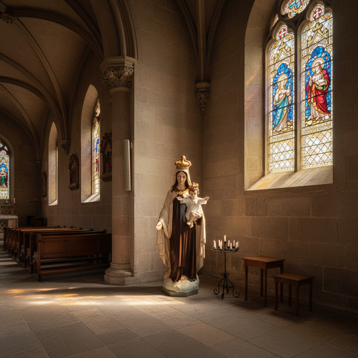 Our Lady of Mount Carmel Statue (60 - Inch) Side Angle
