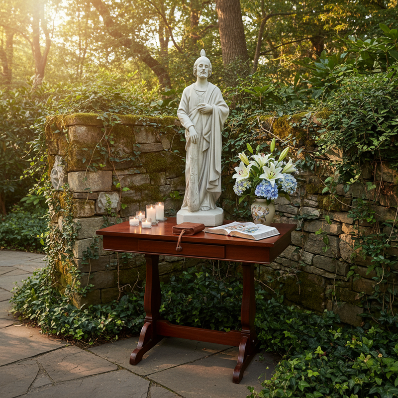 Saint Jude Garden Statue (36 - Inch) Side Angle