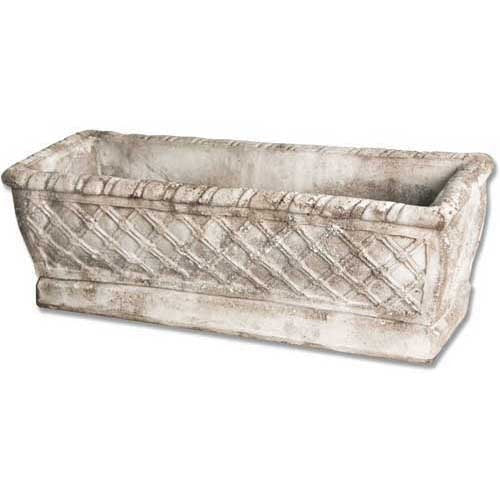 Rectangular Weave Pot 8 Outdoor/Indoor Statue