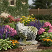 Scottish Sheep Garden Statue (12 - Inch) Side Angle