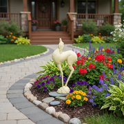 Graceful deer sculpture with elongated legs and neck, featuring an old world European, classical minimalist style. Side Angle