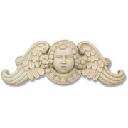 Classical Winged Cherub Head Wall Plaque Outdoor Statue (23 - Inch)
