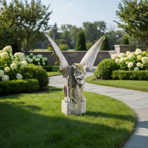 Gargoyle Of Lyon Giant Statue (48 - Inch) Side Angle