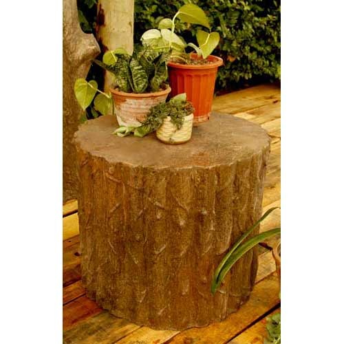 Stump Stool Statue (17 - Inch) Side Angle