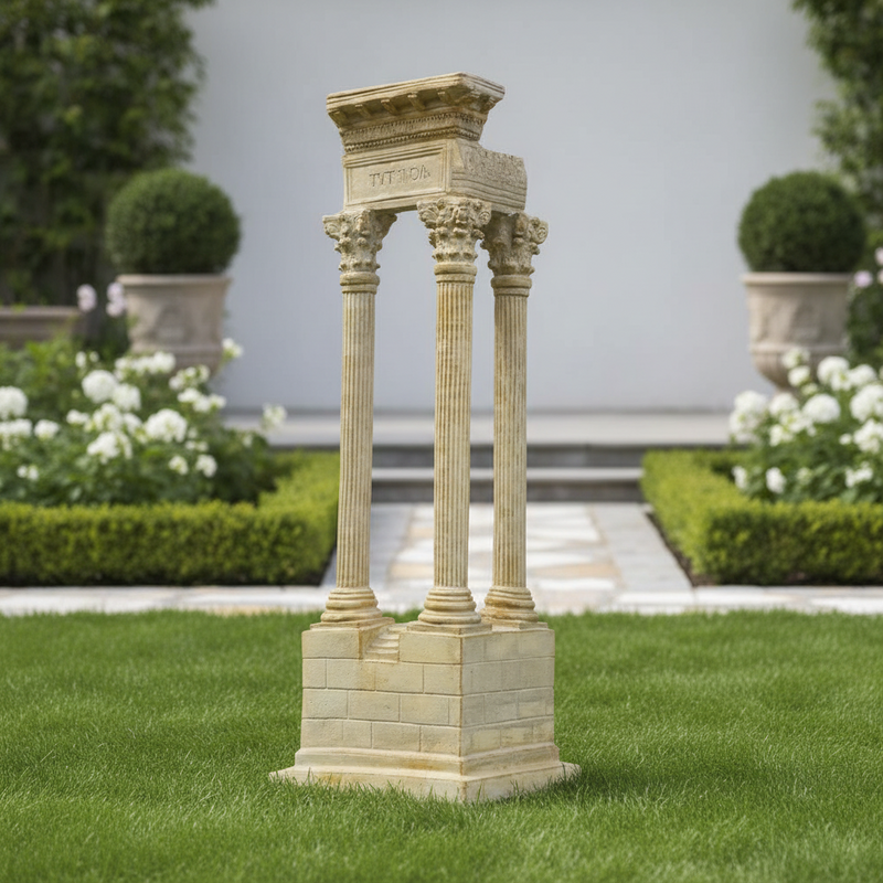 Ruin Column Outdoor Statue (25 - Inch) Side Angle