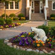 Raccoon Garden Statue (13 - Inch) Side Angle