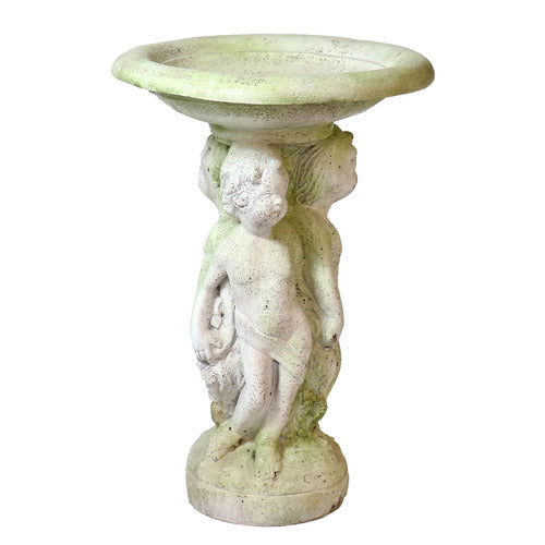 Three Cherubs Garden Fountain with Bowl (29 - Inch) Side View