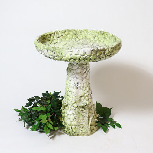 Stone And Flower Birdbath Statue (22 - Inch) Side Angle