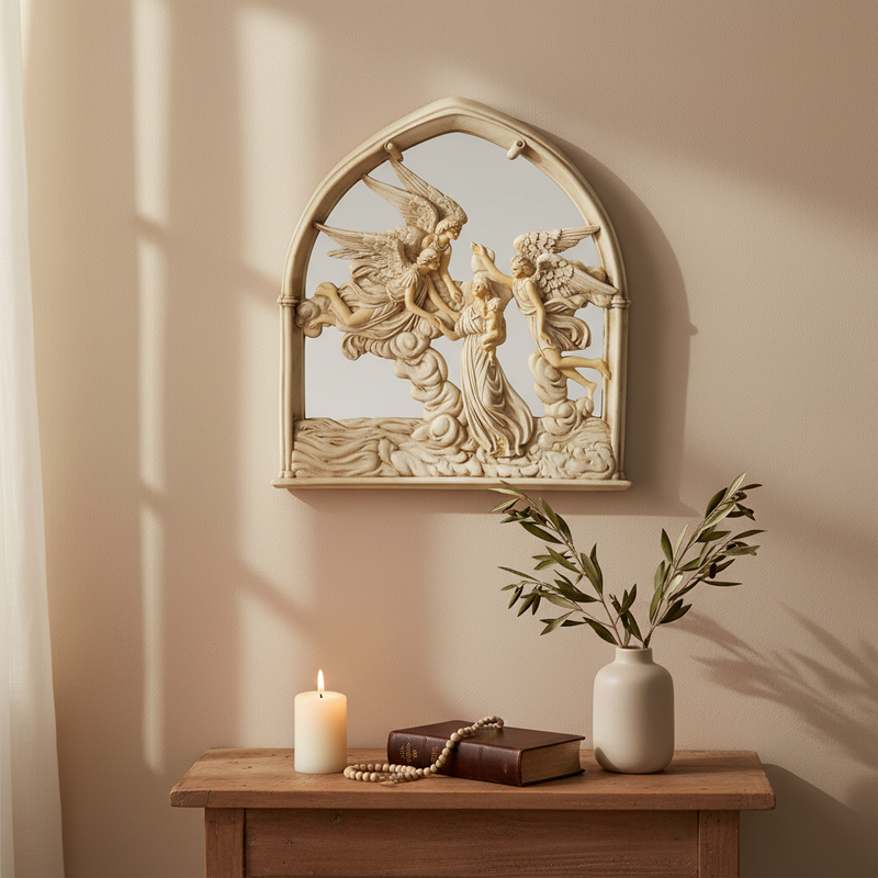 Angels of the Sea Religious Statue (10 - Inch) Side Angle