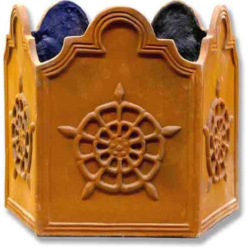 Asian 5 Sided Urn 14.5 H (R) Outdoor/Indoor Statue